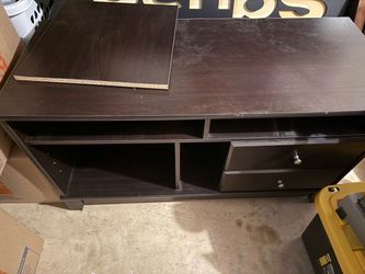 Dark Brown TV Stand with Drawers