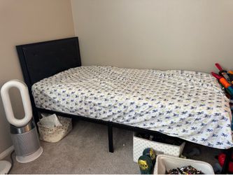 Faux leather Twin Bed Frame mattress