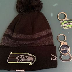 Seattle Seahawks Beanie And Keychain 