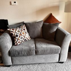 Gray Fabric Loveseat