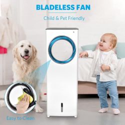Evaporative Air Cooler - Portable Air Conditioner with 8H Timer, Instant Cool & Humidify with 3 Speeds