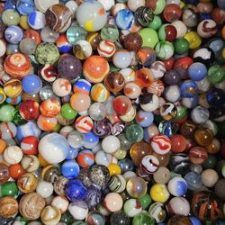 20 Vintage Glass Marbles Lot | Mixed Sizes & Colors | Random Assortment