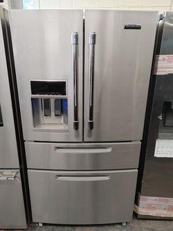 Viking DS stainless steel four door French door refrigerator