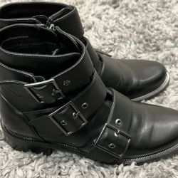 Blondo Boots Women’s Size 8.5 Black Waterproof Biker Leather Buckle Boots! NICE!