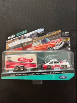 TOW & GO MAISTO DESIGN '93 FORD SVT MUSTANG COBRA W/ CAR TRAILER DIECAST 2023