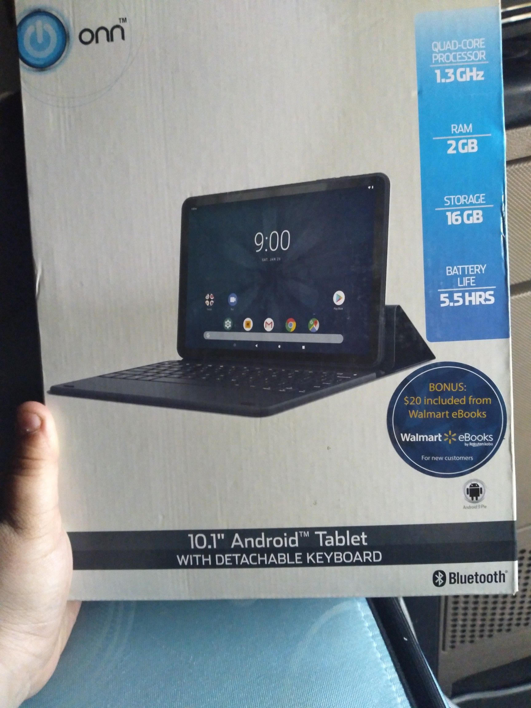 Onn. 10.1" Android tablet with detachable keyboard