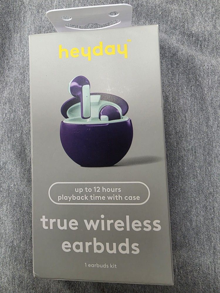 Heyday True Wireless Earbuds W/Rechargeable Case Micro USB Charging Cable