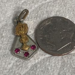 10K Gold Pendant with 3 rubies