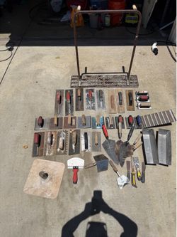 Concrete masonry tile brick tools