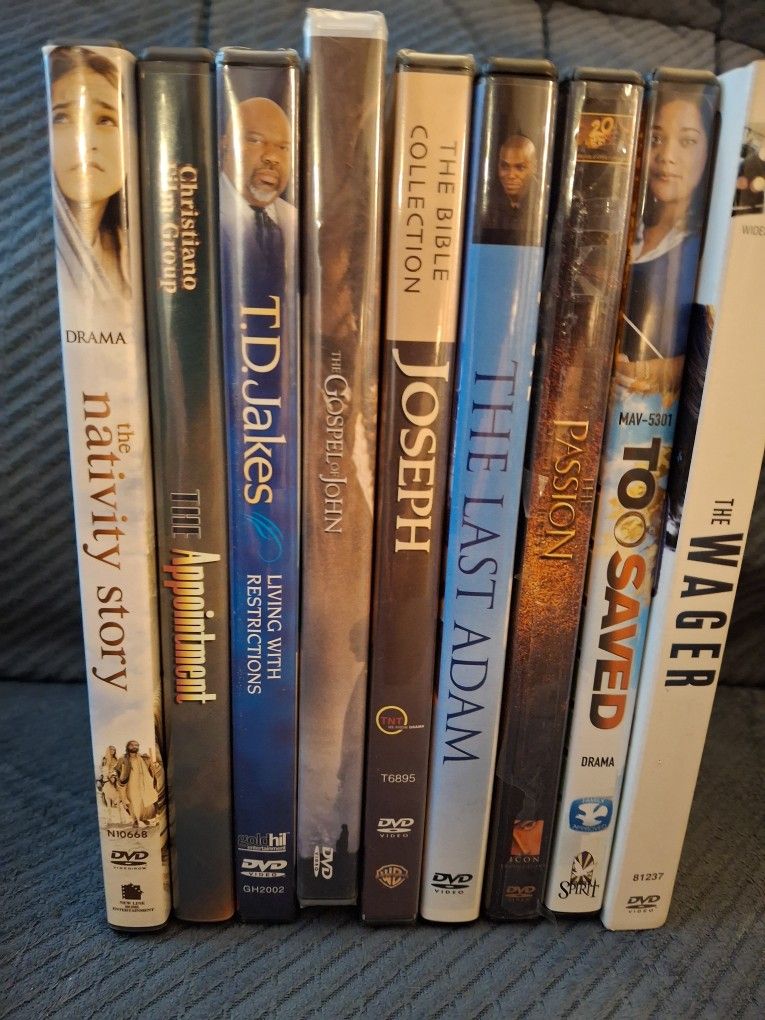 Lot Of 9, DVDs, Religious. $44.95, OBO.