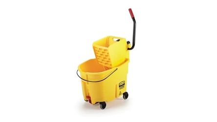 WaveBrake 35 Qt. 2.0 Side-Press Mop Bucket with Drain, Yellow