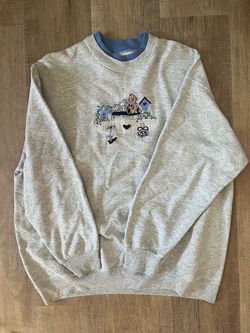 Vintage Embroidered Teddy Bear Crewneck Sweatshirt
