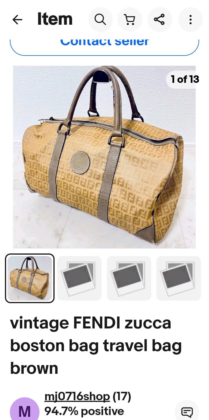 VINTAGE FENDI MEDIUM DUFFLE BAG WITH SIGNATURE PRINT!!! GREAT COLLECTORS ITEMS & TRAVEL STATEMENT PIECE- MAKE IT YOURS TODAY!!!!