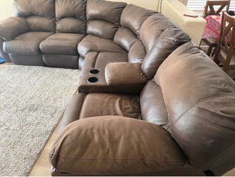 Free -  Large Brown Reclining Sectional Sofa