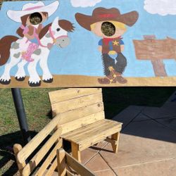 Cowboy Western Party Cut Out, Bench And Corral Fences