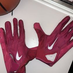 Pink Nike Football Gloves