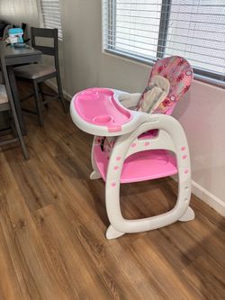 High chair pink 2 in 1