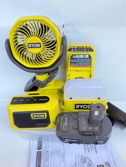 ONE+ 18V Cordless 3-Tool Campers Kit with Area Light, Bluetooth Speaker, 4 in. Clamp Fan, 1.5 Ah Battery, and Charger