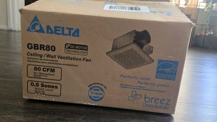 Delta Electronics Delta BreezGreenBuilder GBR80 80 CFM - Ventilador de baño de escape
