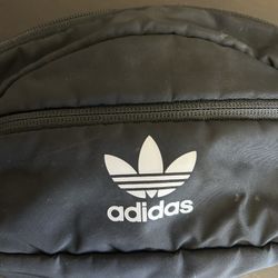 8448 Outdoor Fashion Backpack Black w/ Brown Leather Straps