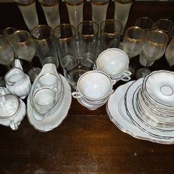 WALBRZYCH Antique Vintage 24k Gold Brimmed Set