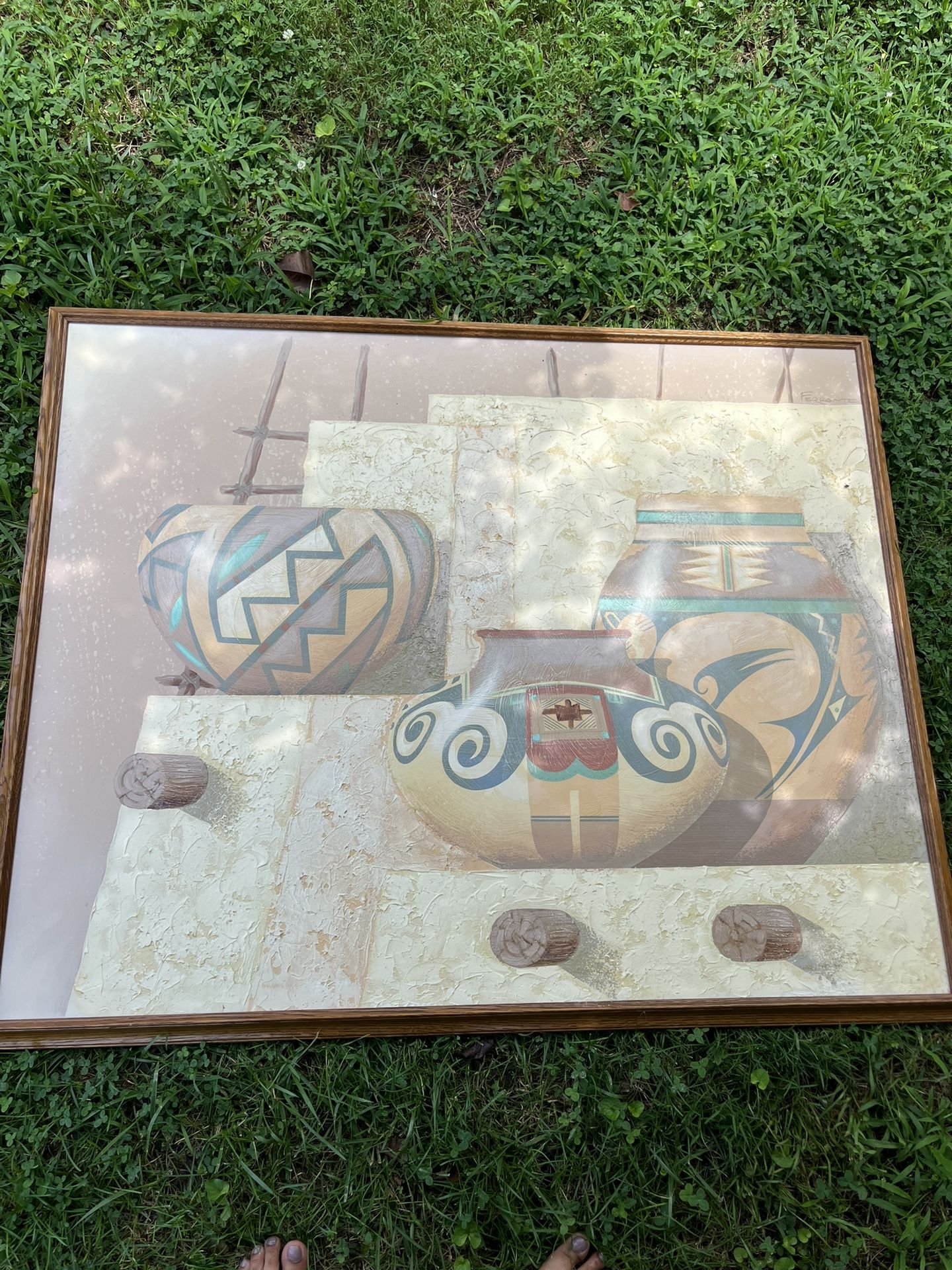 Vintage Southwestern Oil painting ON CANVASS Ferrante 52" X 42"