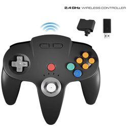 Wireless N64 Remote Compatible with N64, Switch/Switch Lite/Switch OLED, MAC, PC Windows 7-11 black