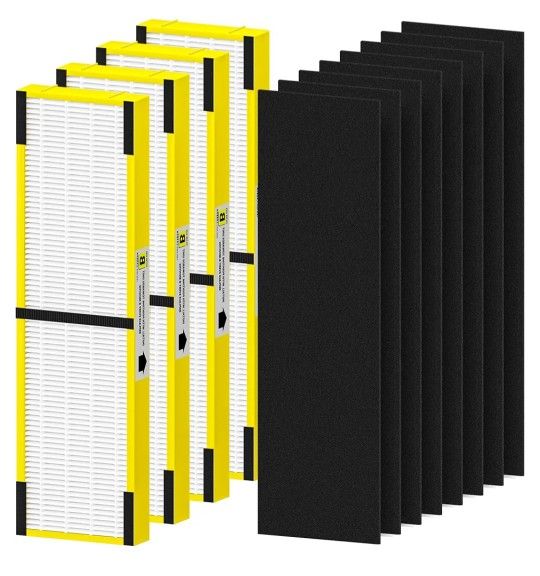 4 Pack HEPA Filters And 8 Carbon Pre-filters