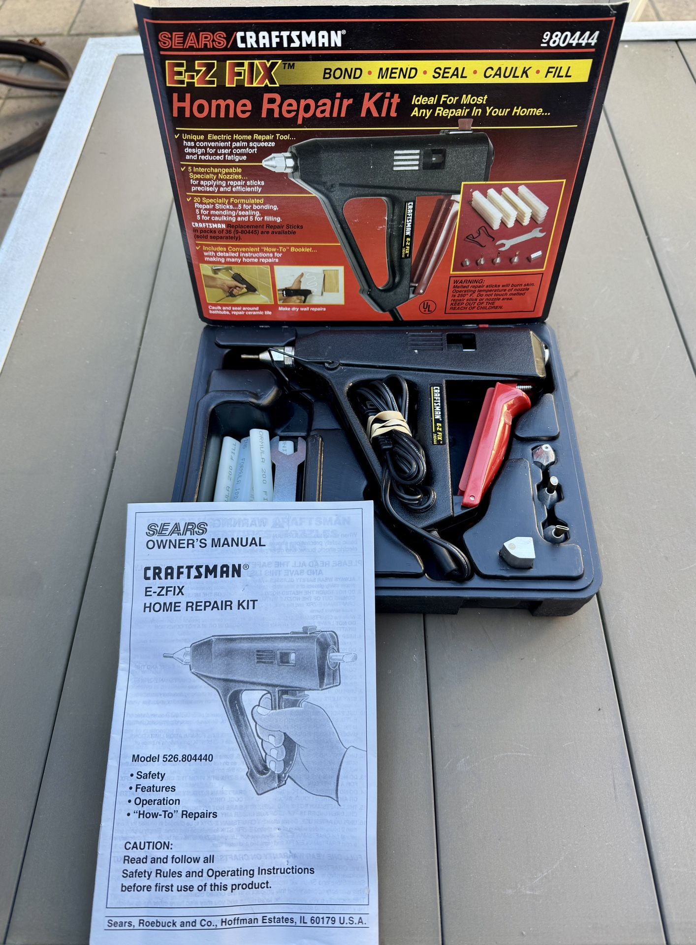 Sears Craftsman E-Z Fix Home Repair Kit Glue Gun