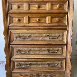 Wooden Tall Boy Chest of Drawers Dresser