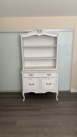 Vintage White Hutch Cabinet