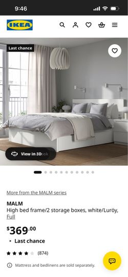 IKEA Malm Full Bed Frame w/ Drawers
