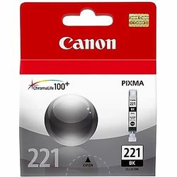 Canon® CLI-221BK ChromaLife 100+ Black Ink Tank, 2946B001