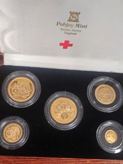 1988 isle of man, 5 coins set proof.