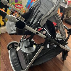 Double Stroller New Born And Toddler W/ Car seat 