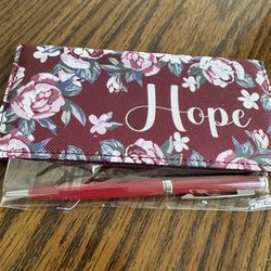 New CHECKBOOK COVER “HOPE “ With PEN