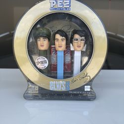 Rare Limited Edition Elvis Presley PEZ Dispenser Set – 3 Pack Gold Collector’s Tin – Brand New Sealed