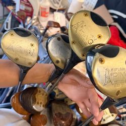 Vintage Ping Karsten-I Golf wood Club Set 1, 3,4, and 5