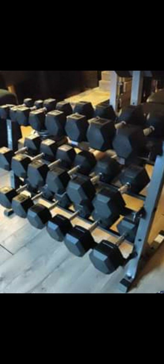 5 Through 50 Rubber Hex Dumbbells