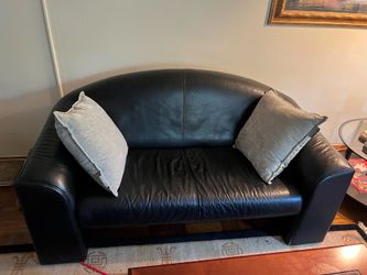Black leather couch
