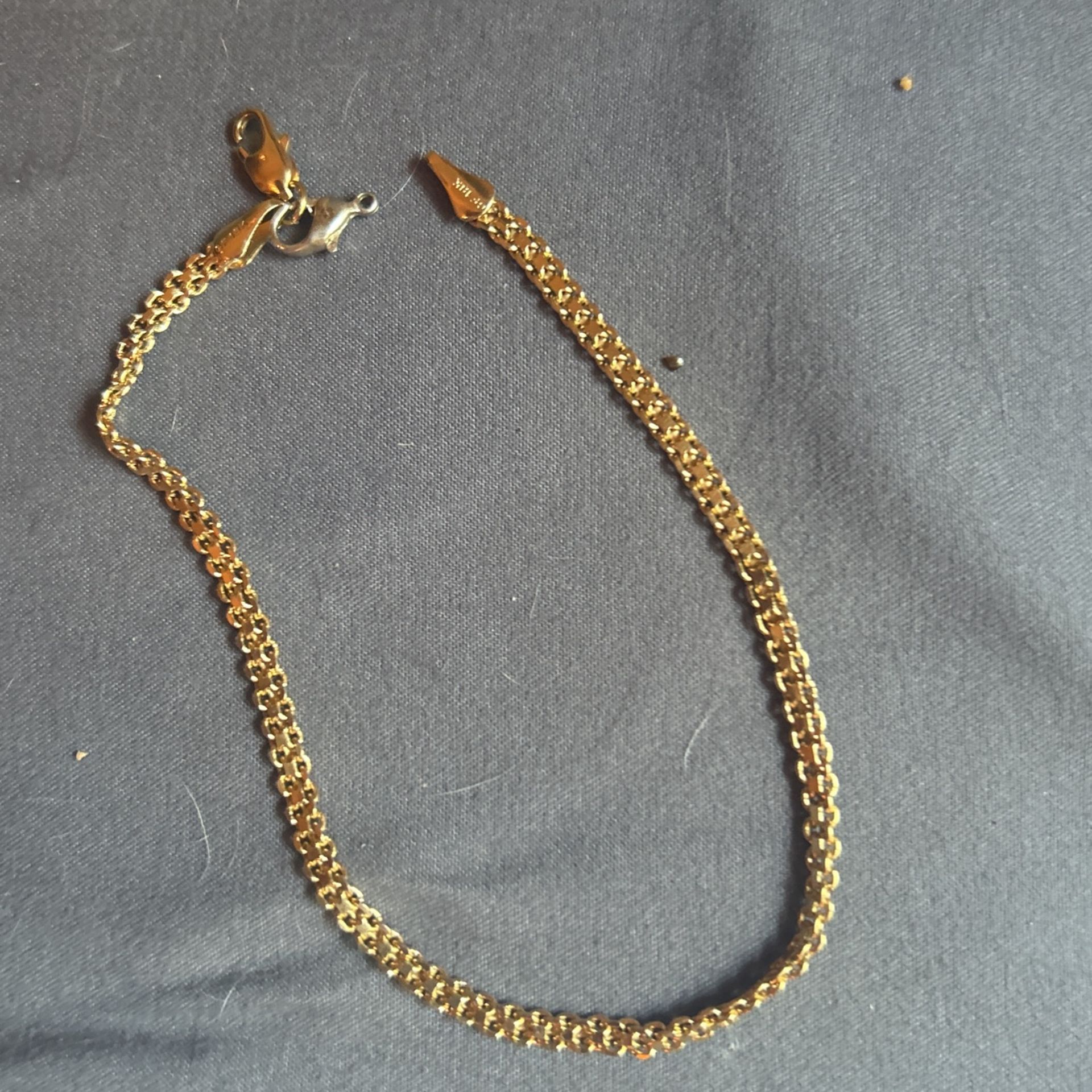 18k Pure Filled throughout anklet 10 inch