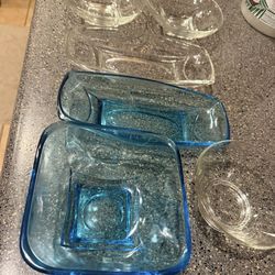 Hazel Atlas Capri Blue glass vintage