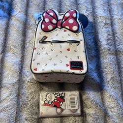Loungefly Minnie Mouse backpack with wallet