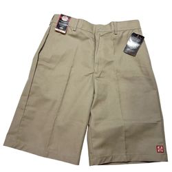 Vans x Red Kap Shorts Mens Size 34 Khaki Workwear Flat Front Canvas New