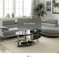 Kentan 102' Faux Leather Right Hand Facing Sofa And Chase And Coffee Table