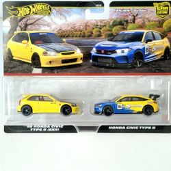 Hot Wheels Premium 2-Pack ’99 Honda Civic Type R EK9 & Honda Civic Type R Spoon
