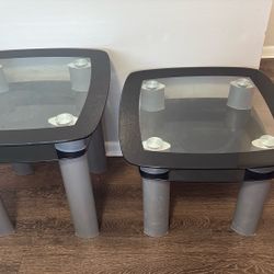 Black trim Glass Coffee Table Set