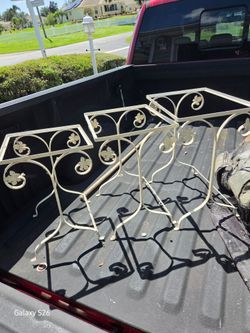 Vintage set of 3 wrought iron nesting tables art deco