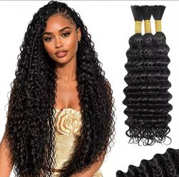 Deep Wave Bulk Hair Extensions Natural Black