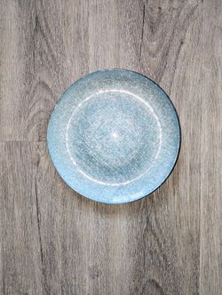 Akcam Light Blue Glitter Glass Salad Plates
